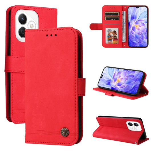 Skin Feel Life Tree Metal Button Leather Phone Case, For Honor X60i, For Honor Play 60 Plus, For Honor 200, For Honor 200 Pro, For Honor 200 Lite Global, For Honor Magic6 Pro, For Honor X8b, For Honor 90 GT, For Honor 100 Pro