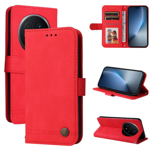 Skin Feel Life Tree Metal Button Leather Phone Case, For Honor Magic8 Pro, For Honor Magic8, For Honor 400 Smart 5G / X7d 4G / Play 10T 5G, For Honor Play10 4G, For Honor Play 70 Plus, For Honor X5c Plus, For Honor X70 5G                               ...