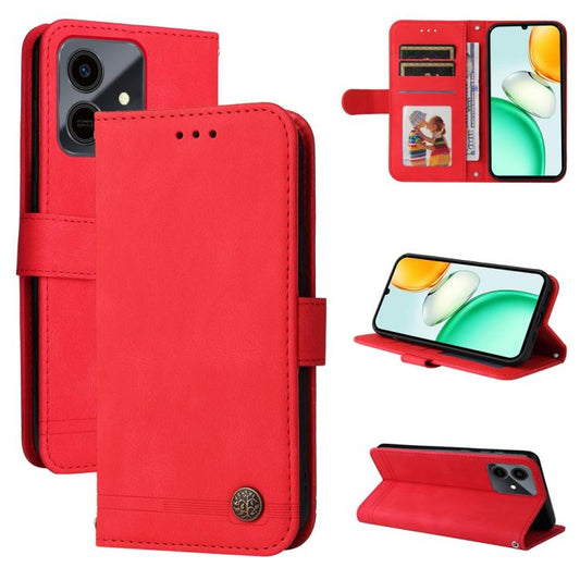 Skin Feel Life Tree Metal Button Leather Phone Case, For Honor Play10 4G, For Honor Play 70 Plus, For Honor X5c Plus, For Honor X70 5G, For Honor X6b 4G / X6c 4G / X5b / X5b Plus, For Honor Play 60, For Honor 400 Lite Global, For Honor 400 Global 156.5...