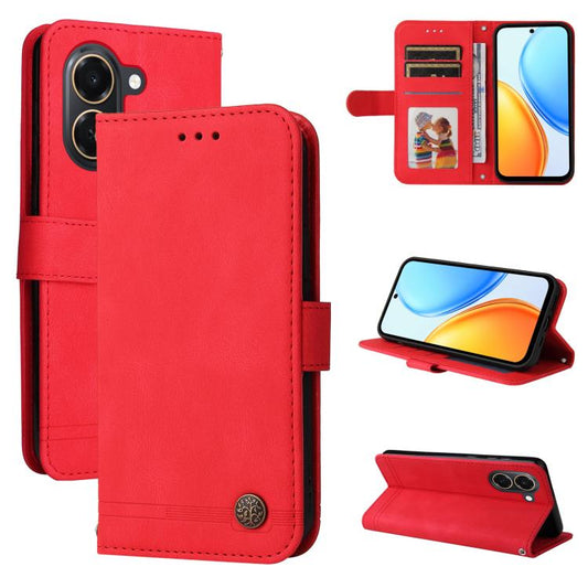 Skin Feel Life Tree Metal Button Leather Phone Case, For Honor Play 80 Plus 5G, For Honor 600 Global / 600 Pro Global, For Honor 600 Lite Global, For Honor X6d 5G / Play 60A 5G, For Honor X8d 4G, For Honor 500 / 500 Pro Global 155.8mm                  ...