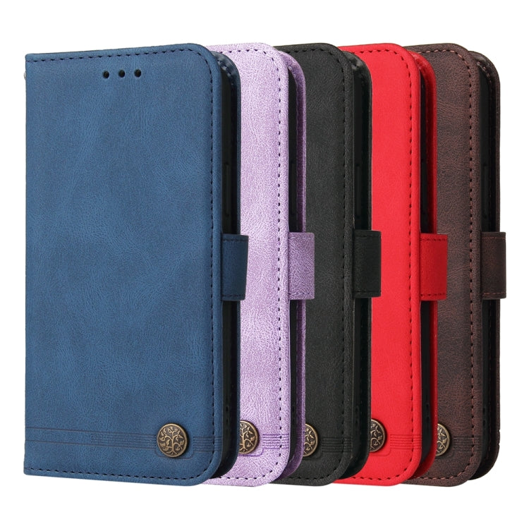 Skin Feel Life Tree Metal Button Leather Phone Case, For Honor Play 50 Plus, For Honor X6a, For Honor X50i 5G