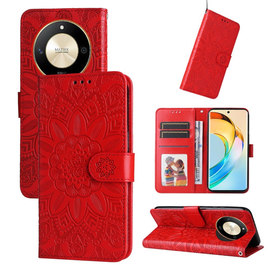 Embossed Sunflower Leather Phone Case, For Honor X50, For Honor X50i 5G