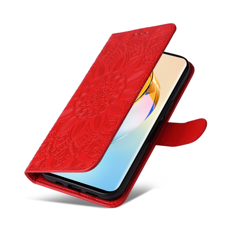 Embossed Sunflower Leather Phone Case, For Honor X50, For Honor X50i 5G
