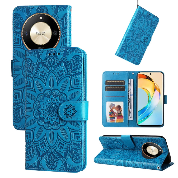 Embossed Sunflower Leather Phone Case, For Honor X6a, For Honor X50, For Honor X50i 5G