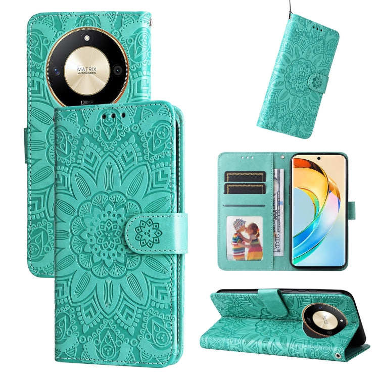 Embossed Sunflower Leather Phone Case, For Honor X6a, For Honor X50, For Honor X50i 5G