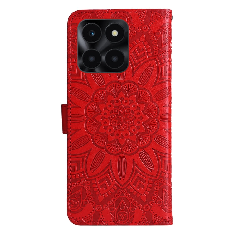 Embossed Sunflower Leather Phone Case, For Honor X6a, For Honor X50, For Honor X50i 5G
