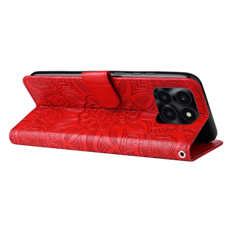 Embossed Sunflower Leather Phone Case, For Honor X6a, For Honor X50, For Honor X50i 5G