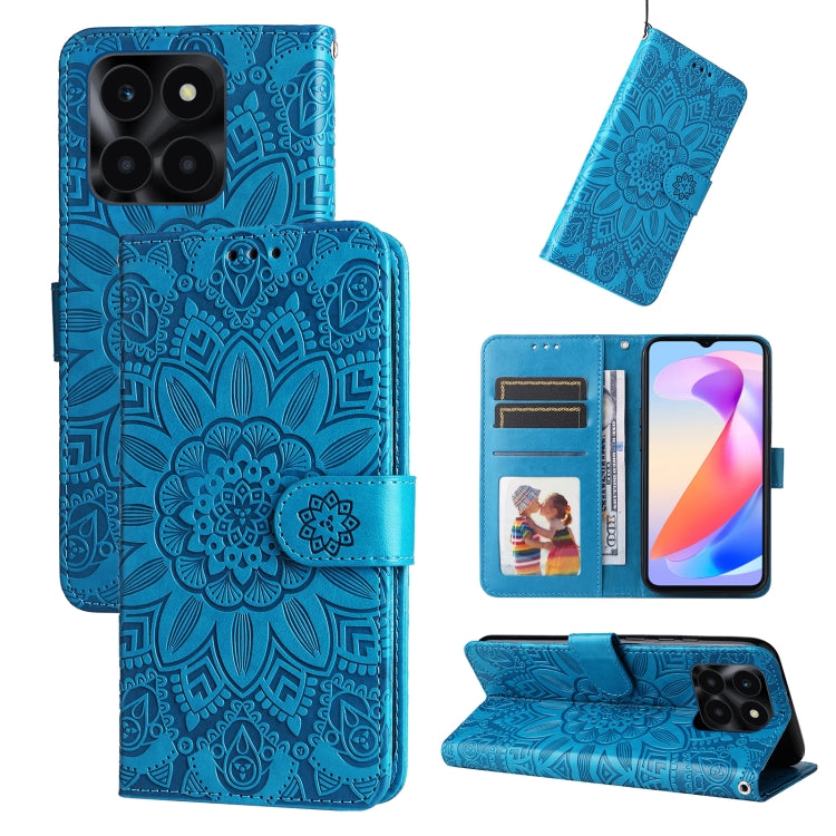 Embossed Sunflower Leather Phone Case, For Honor X6a, For Honor X50, For Honor X50i 5G