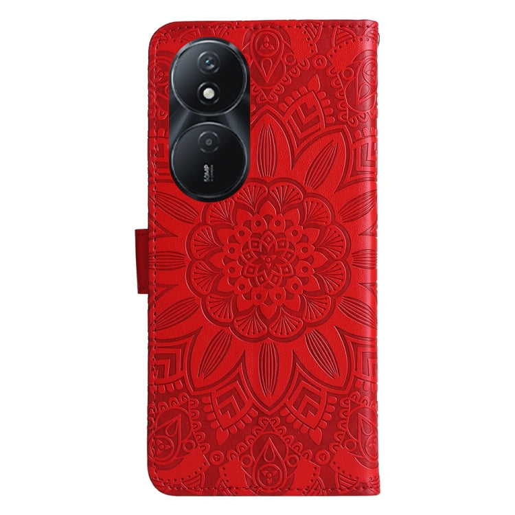 Embossed Sunflower Leather Phone Case, For Honor Play 50 Plus, For Honor X6a, For Honor X50, For Honor X50i 5G