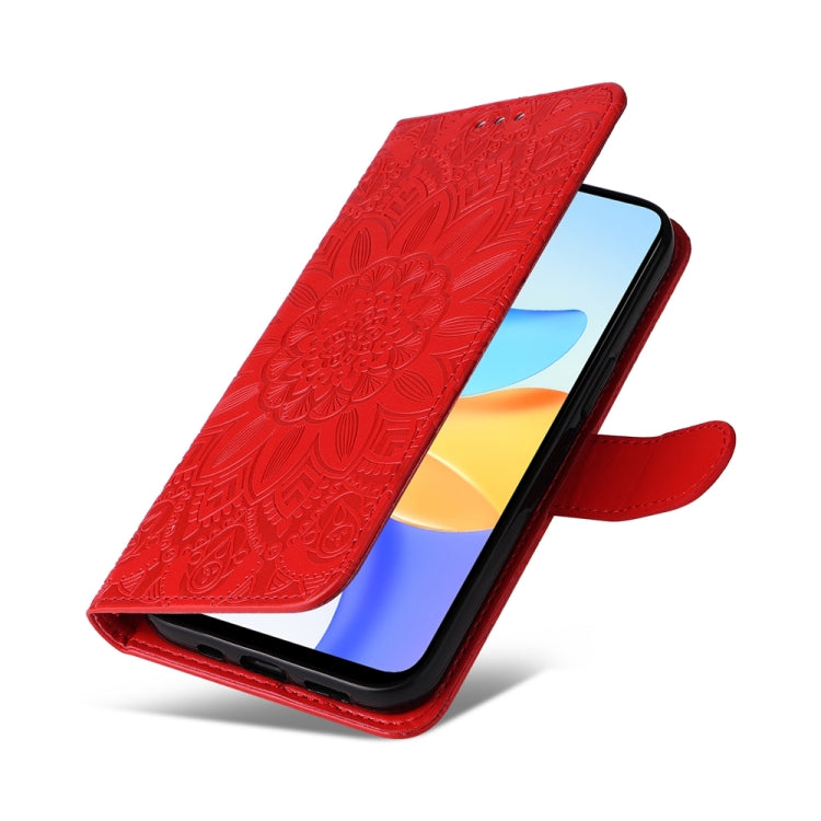 Embossed Sunflower Leather Phone Case, For Honor Play 50 Plus, For Honor X6a, For Honor X50, For Honor X50i 5G