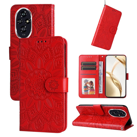 Embossed Sunflower Leather Phone Case, For Honor 200, For Honor 200 Pro, For Honor 200 Lite Global, For Honor Magic6 Pro, For Honor X8b, For Honor 90 GT, For Honor 100 Pro, For Honor 100, For Honor X50i+