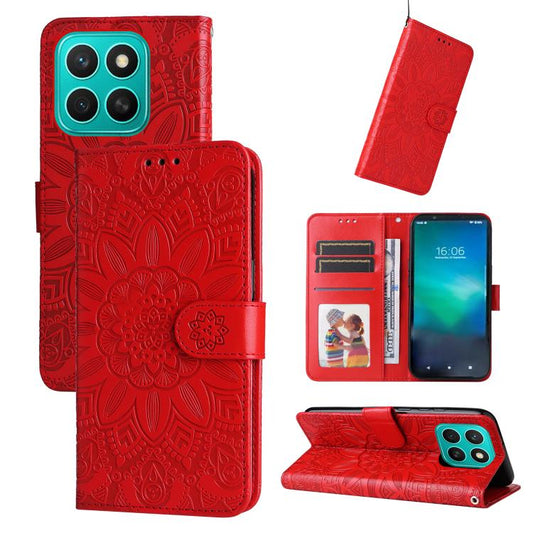 Embossed Sunflower Leather Phone Case, For Honor X8c 4G, For Honor 300 Ultra, For Honor 300 Pro, For Honor 300, For Honor X9c / Magic7 Lite, For Honor Magic7 Pro, For Honor Magic7, For Honor X60i, For Honor Play 60 Plus