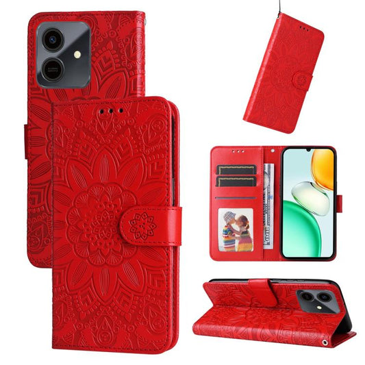 Embossed Sunflower Leather Phone Case, For Honor Play10 4G, For Honor Play 70 Plus, For Honor X5c Plus, For Honor X70 5G, For Honor X6b 4G / X6c 4G / X5b / X5b Plus, For Honor Play 60, For Honor 400 Lite Global, For Honor 400 Global 156.5mm            ...