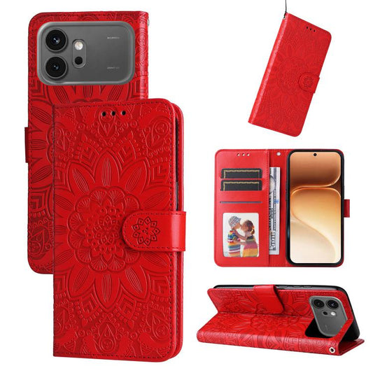 Embossed Sunflower Leather Phone Case, For Honor 600 Global / 600 Pro Global, For Honor 600 Lite Global, For Honor X6d 5G / Play 60A 5G, For Honor X8d 4G, For Honor 500 / 500 Pro Global 155.8mm, For Honor Magic8 Pro, For Honor Magic8                   ...