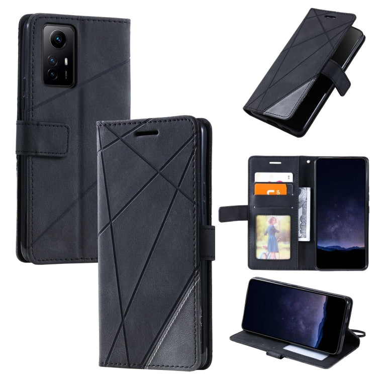Skin Feel Splicing Leather Phone Case, For Xiaomi Redmi Note 13 Pro+, For Xiaomi Redmi Note 13 Pro 5G, For Xiaomi 13T / Redmi K60 Ultra, For Redmi 12 4G, For Xiaomi POCO F5, For Redmi K60 / K60 Pro, For Redmi Note 12S 4G Global                         ...
