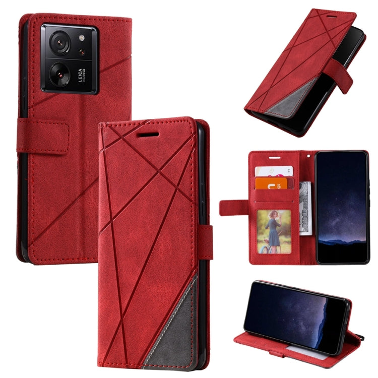 Skin Feel Splicing Leather Phone Case, For Xiaomi Redmi Note 13 Pro+, For Xiaomi Redmi Note 13 Pro 5G, For Xiaomi 13T / Redmi K60 Ultra, For Redmi 12 4G, For Xiaomi POCO F5, For Redmi K60 / K60 Pro, For Redmi Note 12S 4G Global                         ...