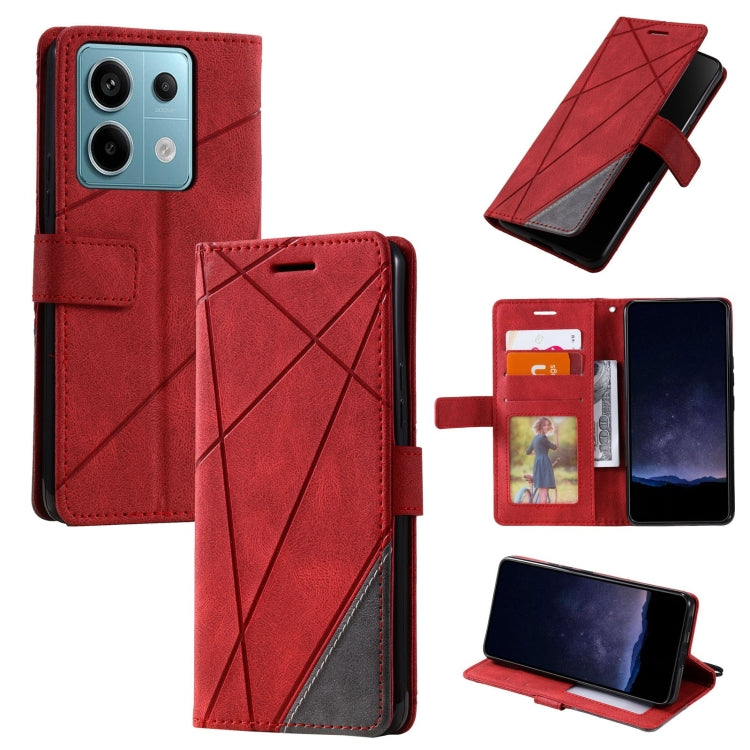 Skin Feel Splicing Leather Phone Case, For Xiaomi Redmi Note 13 Pro+, For Xiaomi Redmi Note 13 Pro 5G, For Xiaomi 13T / Redmi K60 Ultra, For Redmi 12 4G, For Xiaomi POCO F5, For Redmi K60 / K60 Pro, For Redmi Note 12S 4G Global                         ...