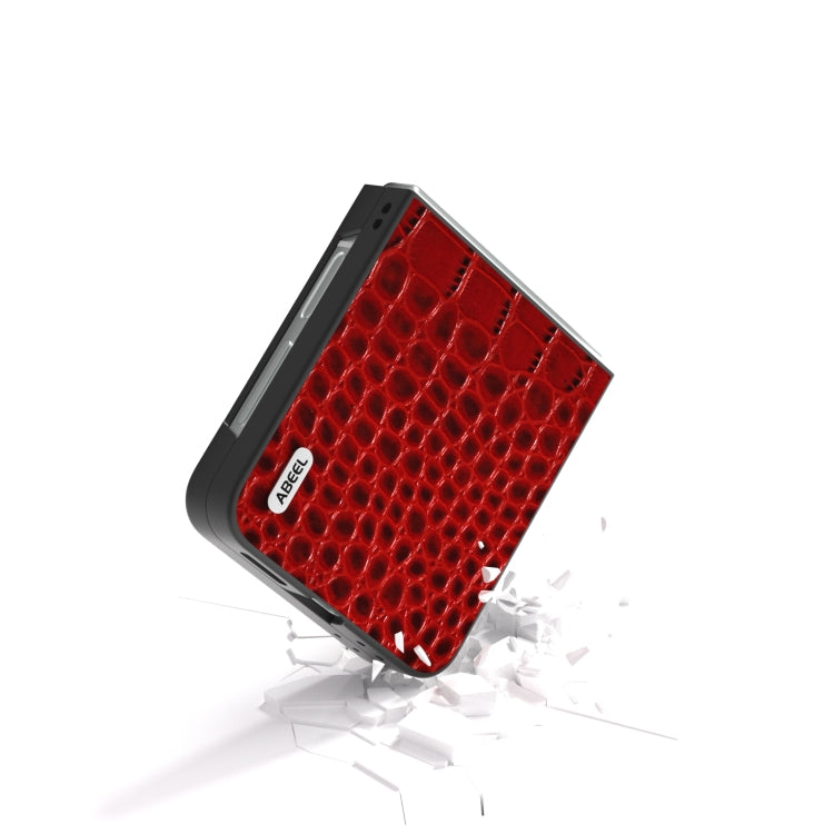 ABEEL Genuine Leather Crocodile Pattern Black Edge Phone Case
