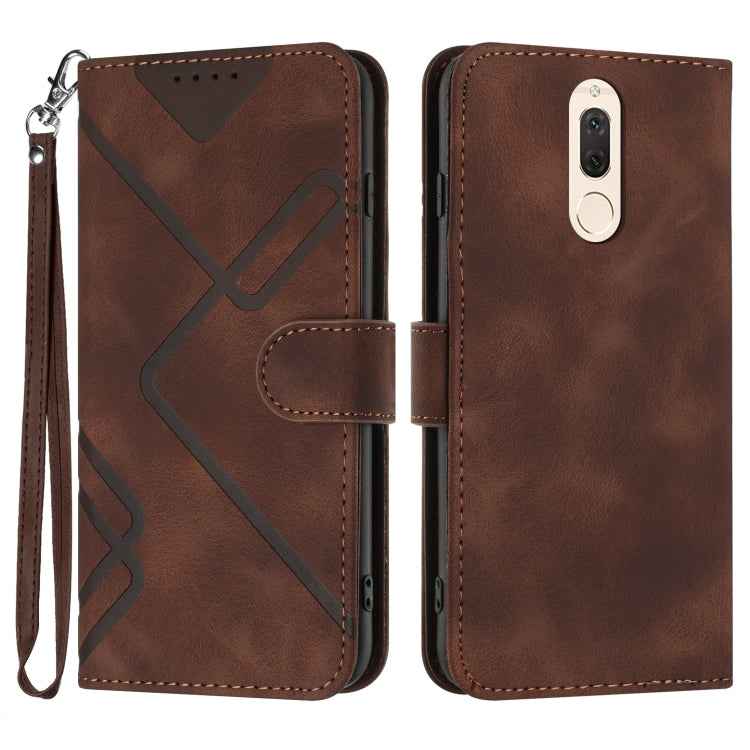 Line Pattern Skin Feel Leather Phone Case, For Huawei P20 Pro, For Huawei P20 lite, For Huawei P smart 2018/Enjoy 7S, For Huawei Mate 10 Lite/Maimang 6, For Huawei Mate 10 Pro, For Huawei P10 Lite