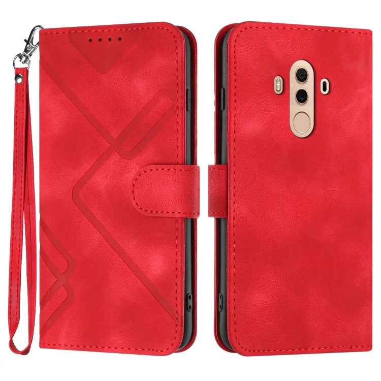 Line Pattern Skin Feel Leather Phone Case, For Huawei P20 Pro, For Huawei P20 lite, For Huawei P smart 2018/Enjoy 7S, For Huawei Mate 10 Lite/Maimang 6, For Huawei Mate 10 Pro, For Huawei P10 Lite