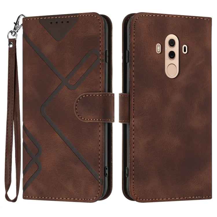 Line Pattern Skin Feel Leather Phone Case, For Huawei P20 Pro, For Huawei P20 lite, For Huawei P smart 2018/Enjoy 7S, For Huawei Mate 10 Lite/Maimang 6, For Huawei Mate 10 Pro, For Huawei P10 Lite