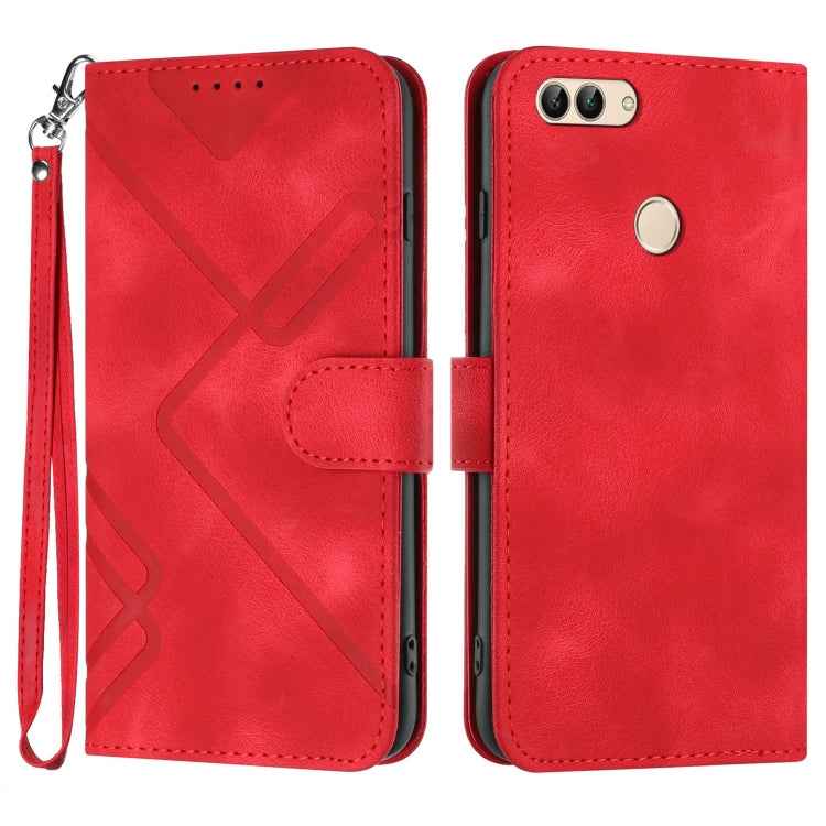 Line Pattern Skin Feel Leather Phone Case, For Huawei P20 Pro, For Huawei P20 lite, For Huawei P smart 2018/Enjoy 7S, For Huawei Mate 10 Lite/Maimang 6, For Huawei Mate 10 Pro, For Huawei P10 Lite