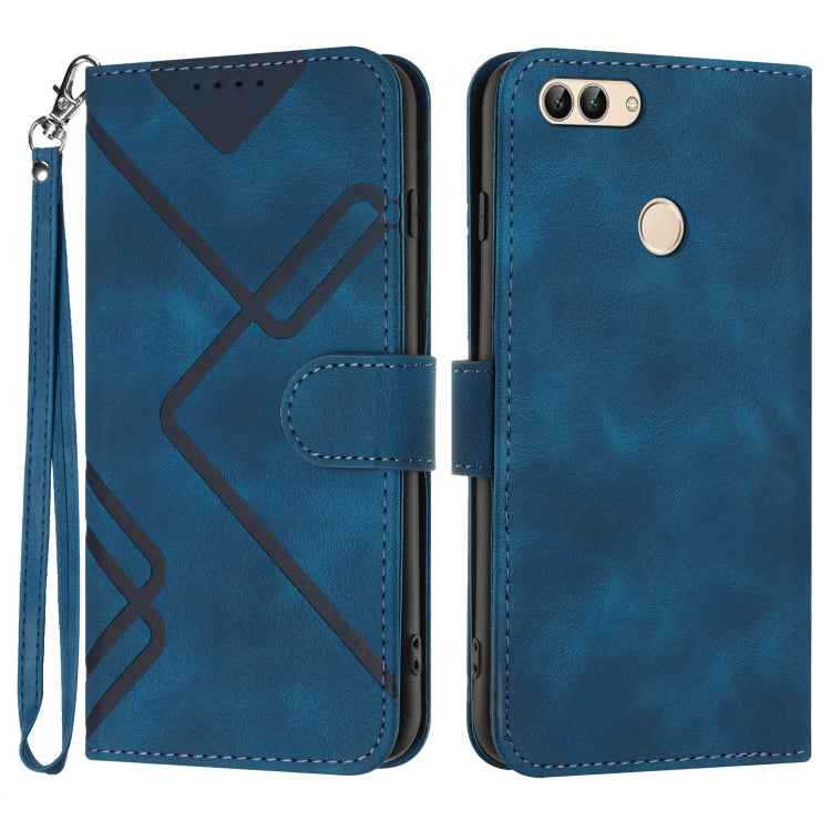 Line Pattern Skin Feel Leather Phone Case, For Huawei P20 Pro, For Huawei P20 lite, For Huawei P smart 2018/Enjoy 7S, For Huawei Mate 10 Lite/Maimang 6, For Huawei Mate 10 Pro, For Huawei P10 Lite