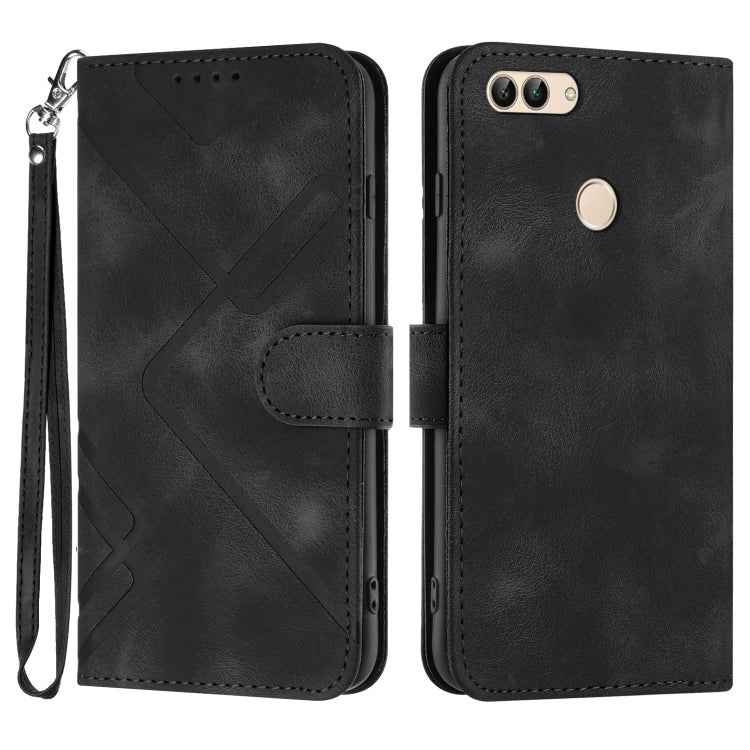 Line Pattern Skin Feel Leather Phone Case, For Huawei P20 Pro, For Huawei P20 lite, For Huawei P smart 2018/Enjoy 7S, For Huawei Mate 10 Lite/Maimang 6, For Huawei Mate 10 Pro, For Huawei P10 Lite