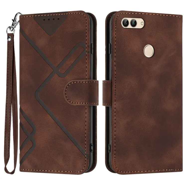 Line Pattern Skin Feel Leather Phone Case, For Huawei P20 Pro, For Huawei P20 lite, For Huawei P smart 2018/Enjoy 7S, For Huawei Mate 10 Lite/Maimang 6, For Huawei Mate 10 Pro, For Huawei P10 Lite