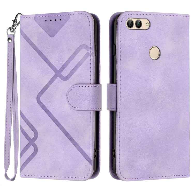 Line Pattern Skin Feel Leather Phone Case, For Huawei P20 Pro, For Huawei P20 lite, For Huawei P smart 2018/Enjoy 7S, For Huawei Mate 10 Lite/Maimang 6, For Huawei Mate 10 Pro, For Huawei P10 Lite