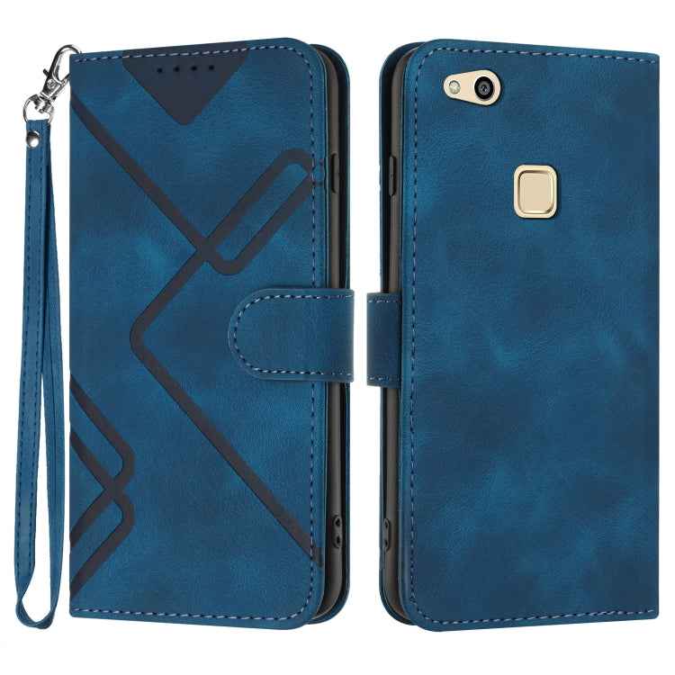 Line Pattern Skin Feel Leather Phone Case, For Huawei P20 Pro, For Huawei P20 lite, For Huawei P smart 2018/Enjoy 7S, For Huawei Mate 10 Lite/Maimang 6, For Huawei Mate 10 Pro, For Huawei P10 Lite