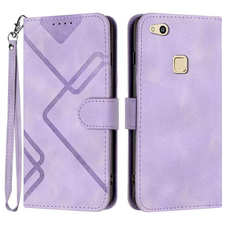 Line Pattern Skin Feel Leather Phone Case, For Huawei P20 Pro, For Huawei P20 lite, For Huawei P smart 2018/Enjoy 7S, For Huawei Mate 10 Lite/Maimang 6, For Huawei Mate 10 Pro, For Huawei P10 Lite
