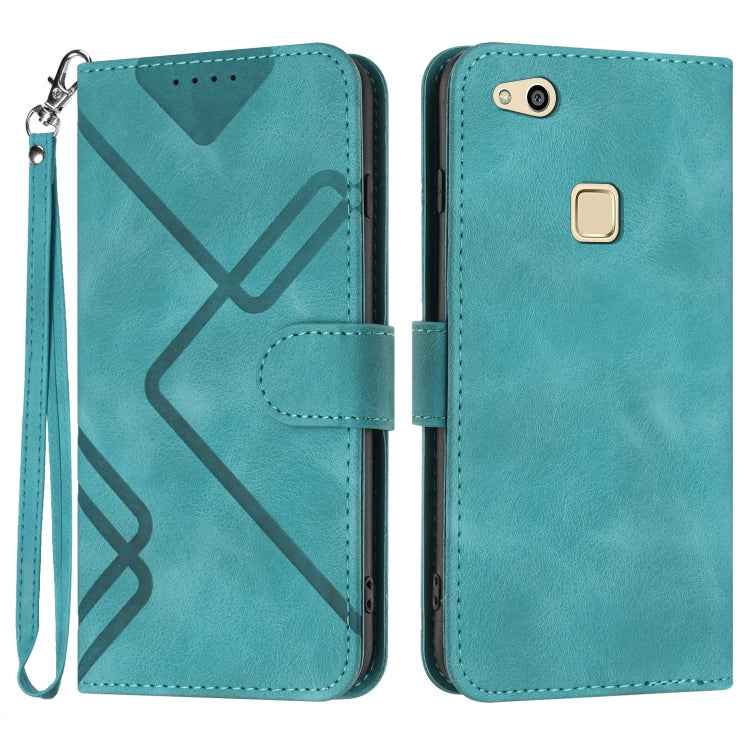 Line Pattern Skin Feel Leather Phone Case, For Huawei P20 Pro, For Huawei P20 lite, For Huawei P smart 2018/Enjoy 7S, For Huawei Mate 10 Lite/Maimang 6, For Huawei Mate 10 Pro, For Huawei P10 Lite