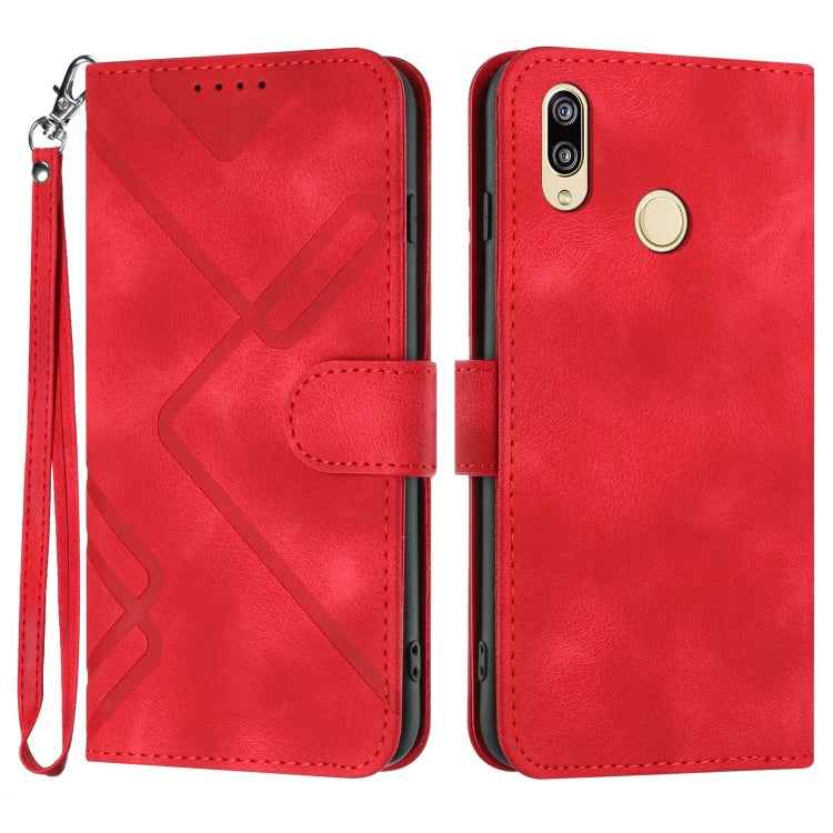 Line Pattern Skin Feel Leather Phone Case, For Huawei P20 Pro, For Huawei P20 lite, For Huawei P smart 2018/Enjoy 7S, For Huawei Mate 10 Lite/Maimang 6, For Huawei Mate 10 Pro, For Huawei P10 Lite