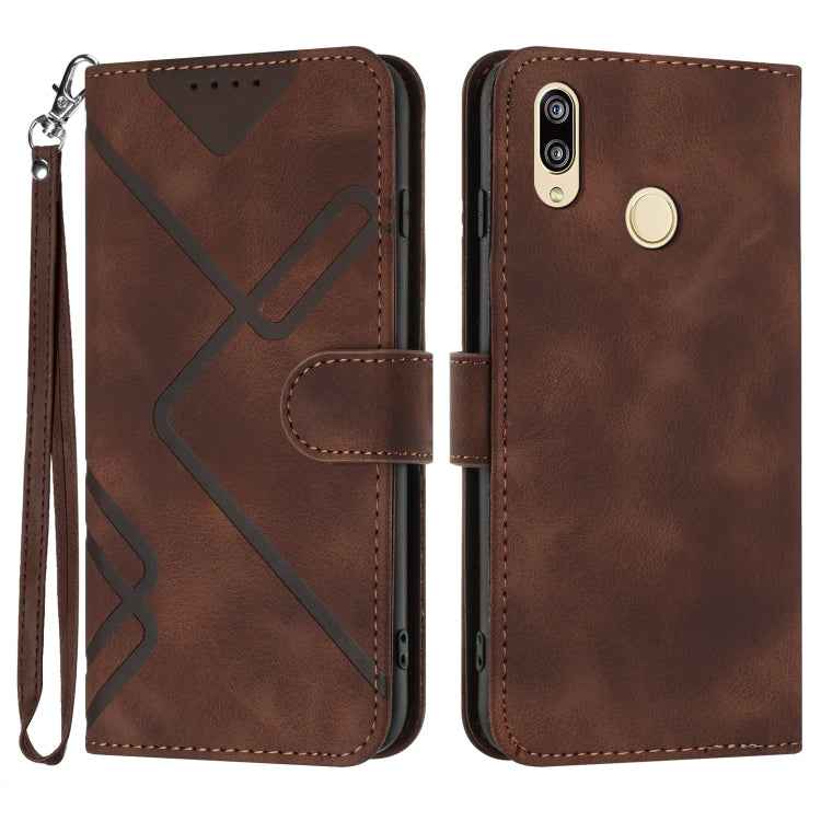 Line Pattern Skin Feel Leather Phone Case, For Huawei P20 Pro, For Huawei P20 lite, For Huawei P smart 2018/Enjoy 7S, For Huawei Mate 10 Lite/Maimang 6, For Huawei Mate 10 Pro, For Huawei P10 Lite