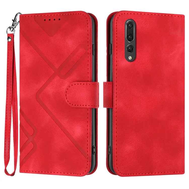 Line Pattern Skin Feel Leather Phone Case, For Huawei P20 Pro, For Huawei P20 lite, For Huawei P smart 2018/Enjoy 7S, For Huawei Mate 10 Lite/Maimang 6, For Huawei Mate 10 Pro, For Huawei P10 Lite