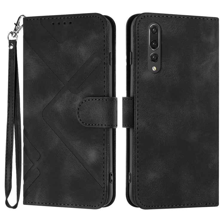 Line Pattern Skin Feel Leather Phone Case, For Huawei P20 Pro, For Huawei P20 lite, For Huawei P smart 2018/Enjoy 7S, For Huawei Mate 10 Lite/Maimang 6, For Huawei Mate 10 Pro, For Huawei P10 Lite