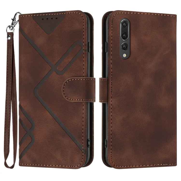 Line Pattern Skin Feel Leather Phone Case, For Huawei P20 Pro, For Huawei P20 lite, For Huawei P smart 2018/Enjoy 7S, For Huawei Mate 10 Lite/Maimang 6, For Huawei Mate 10 Pro, For Huawei P10 Lite