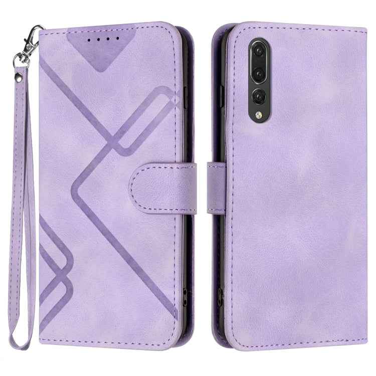 Line Pattern Skin Feel Leather Phone Case, For Huawei P20 Pro, For Huawei P20 lite, For Huawei P smart 2018/Enjoy 7S, For Huawei Mate 10 Lite/Maimang 6, For Huawei Mate 10 Pro, For Huawei P10 Lite