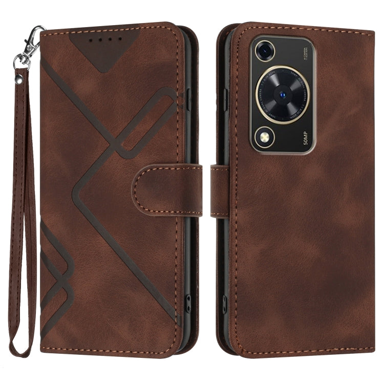 Line Pattern Skin Feel Leather Phone Case, For Huawei Enjoy 70, For Huawei P60 / P60 Pro, For Huawei Enjoy 50 Pro / nova Y90, For Huawei Enjoy 50 / nova Y70, For Huawei Enjoy 20e, For Huawei P50 Pro, For Huawei P50, For Huawei Enjoy 20 SE 4G