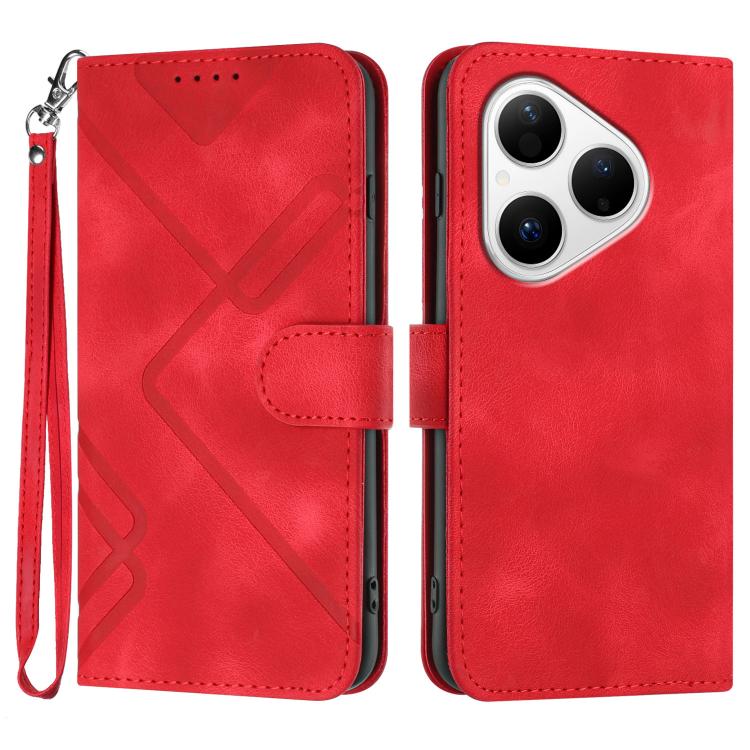 Line Pattern Skin Feel Leather Phone Case, For Huawei Enjoy 80 Plus, For Huawei Pura 80 5G, For Huawei Mate 70 Pro / Mate 70 Pro+, For Huawei Mate 70, For Huawei nova 12i, For Huawei nova 12s, For Huawei nova Y72, For Huawei nova 12 Pro / nova 12 Ultra