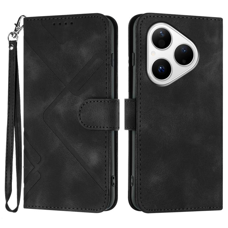 Line Pattern Skin Feel Leather Phone Case, For Huawei Enjoy 80 Plus, For Huawei Pura 80 5G, For Huawei Mate 70 Pro / Mate 70 Pro+, For Huawei Mate 70, For Huawei nova 12i, For Huawei nova 12s, For Huawei nova Y72, For Huawei nova 12 Pro / nova 12 Ultra
