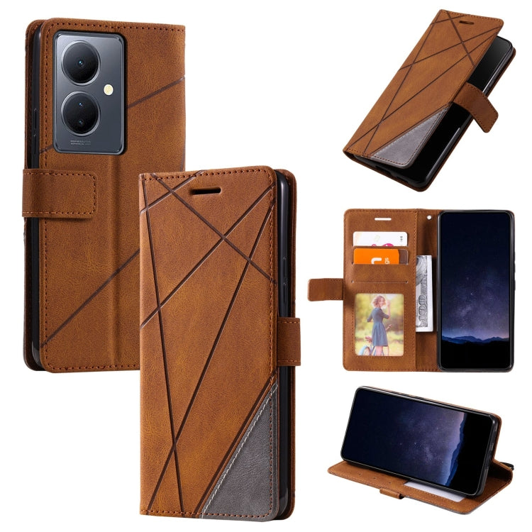 Skin Feel Splicing Leather Phone Case