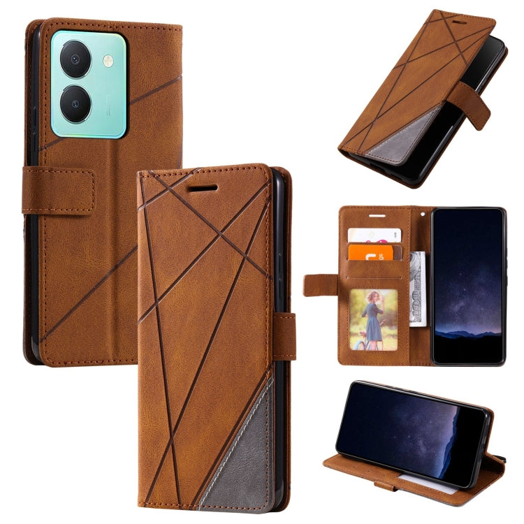 Skin Feel Splicing Leather Phone Case