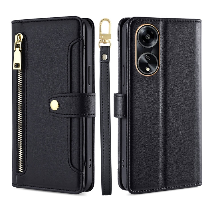 Sheep Texture Cross-body Zipper Wallet Leather Phone Case, For OPPO A78 4G, For OPPO Reno10 Pro+ 5G, For OPPO A1 5G, For OPPO Reno8 T 4G, For OPPO Reno8 T 5G / A1 Pro 5G, For OPPO Reno7 4G / F21 Pro 4G, For OPPO Find X5 Pro