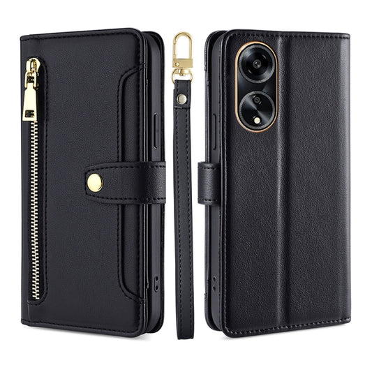 Sheep Texture Cross-body Zipper Wallet Leather Phone Case, For OPPO A1 5G, For OPPO Reno8 T 4G, For OPPO Reno8 T 5G / A1 Pro 5G, For OPPO Reno7 4G / F21 Pro 4G, For OPPO Find X5 Pro