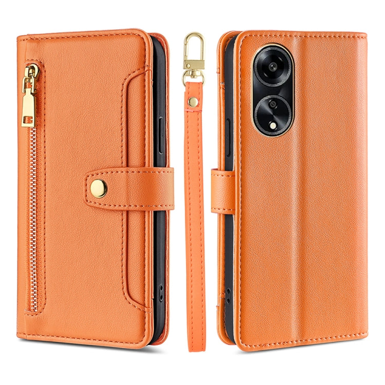 Sheep Texture Cross-body Zipper Wallet Leather Phone Case, For OPPO A78 4G, For OPPO Reno10 Pro+ 5G, For OPPO A1 5G, For OPPO Reno8 T 4G, For OPPO Reno8 T 5G / A1 Pro 5G, For OPPO Reno7 4G / F21 Pro 4G, For OPPO Find X5 Pro