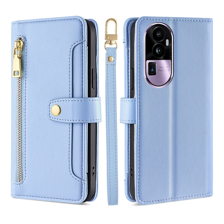 Sheep Texture Cross-body Zipper Wallet Leather Phone Case, For OPPO A78 4G, For OPPO Reno10 Pro+ 5G, For OPPO A1 5G, For OPPO Reno8 T 4G, For OPPO Reno8 T 5G / A1 Pro 5G, For OPPO Reno7 4G / F21 Pro 4G, For OPPO Find X5 Pro