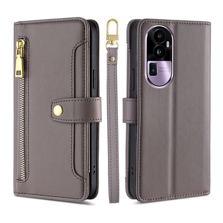 Sheep Texture Cross-body Zipper Wallet Leather Phone Case, For OPPO A78 4G, For OPPO Reno10 Pro+ 5G, For OPPO A1 5G, For OPPO Reno8 T 4G, For OPPO Reno8 T 5G / A1 Pro 5G, For OPPO Reno7 4G / F21 Pro 4G, For OPPO Find X5 Pro