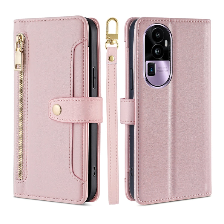 Sheep Texture Cross-body Zipper Wallet Leather Phone Case, For OPPO A78 4G, For OPPO Reno10 Pro+ 5G, For OPPO A1 5G, For OPPO Reno8 T 4G, For OPPO Reno8 T 5G / A1 Pro 5G, For OPPO Reno7 4G / F21 Pro 4G, For OPPO Find X5 Pro